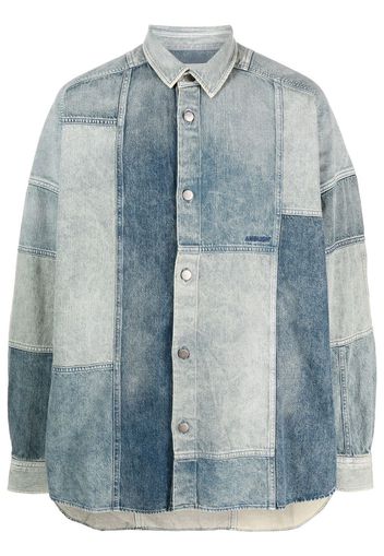 AMBUSH Camicia denim con design patchwork - MID BLU NO COLOR