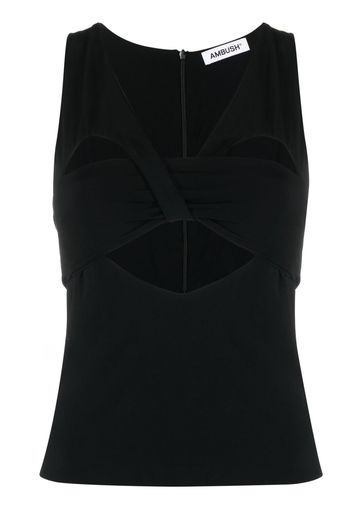 AMBUSH cut out-heart sleeveless top - Nero