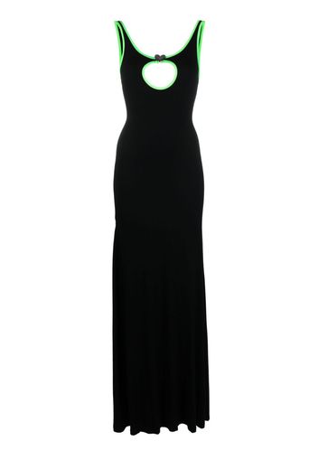 AMBUSH heart-charm cut-out maxi dress - Nero