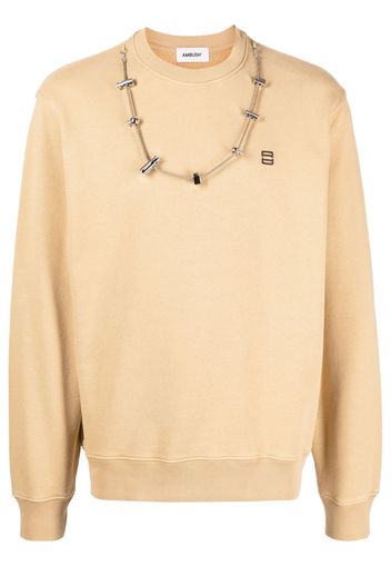 AMBUSH stopper-detail cotton sweatshirt - Marrone