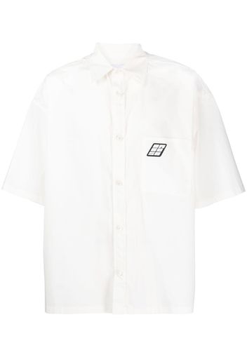 AMBUSH logo-patch bowling shirt - Bianco