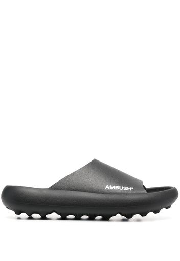 AMBUSH logo-print open-toe slides - Nero