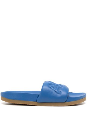 AMBUSH logo-quilted leather slides - Blu