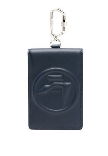 AMBUSH Amblem logo-embossed leather cardholder - Blu