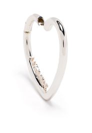 LADIES SMALL HEART HOOP EARR. SILVER SIL