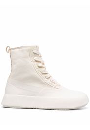 AMBUSH LEATHER MIX HI-TOP SNEAKER OFF WHITE BLA - Bianco