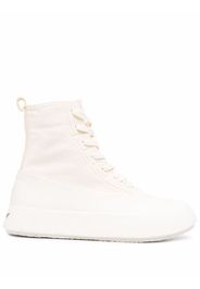 AMBUSH LEATHER MIX HI-TOP SNEAKER OFF WHITE BLA - Bianco