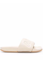 AMBUSH QUILTED LEATHER SLIDER WHITE WHITE - Toni neutri