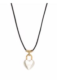 AMBUSH S HEART PADLOCK NECKLACE SILVER NO COLOR - Nero