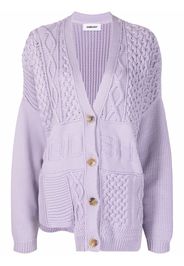 AMBUSH PATCHWORK KNIT CARDIGAN LAVENDULA NO COL - Viola