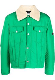 AMBUSH shearling-trim logo-patch jacket - Verde