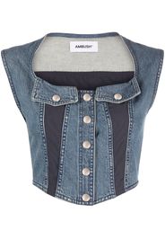 AMBUSH bustier-style denim vest - Blu