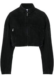 AMBUSH Giacca biker crop denim - Nero