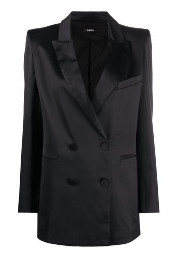 Amen Blazer doppiopetto con revers a lancia - Nero