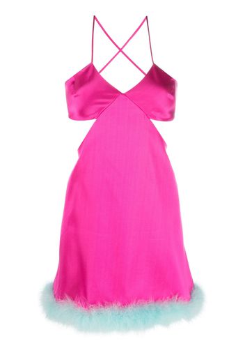 Amen feather trim cut-out dress - Rosa