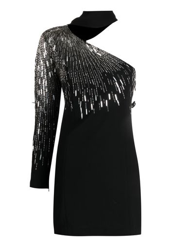 Amen sequin-embellished one-shoulder minidress - Nero