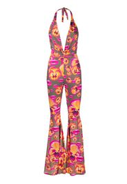 Amen Tuta intera svasata a fiori - Verde