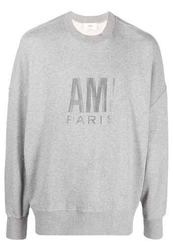 AMI Paris Felpa con ricamo - Grigio