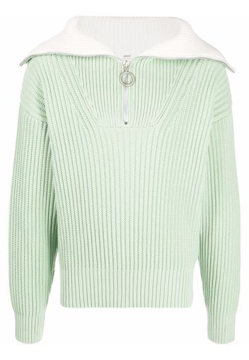 AMI Paris Maglione con zip - Verde