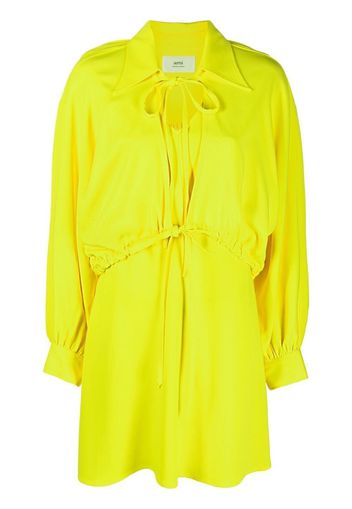 AMI Paris tie-fastening mini dress - Giallo