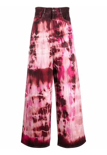 AMI Paris Pantaloni con fantasia tie-dye - Rosa