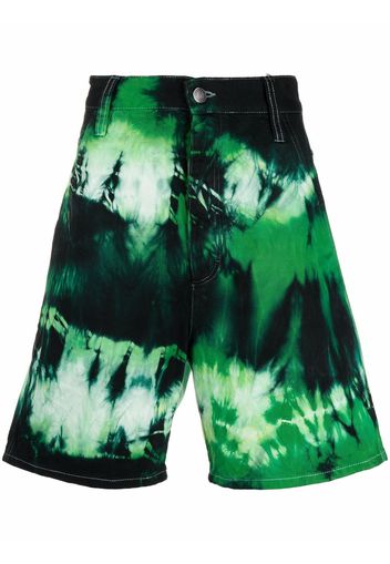 AMI Paris Bermuda denim con fantasia tie dye - Verde