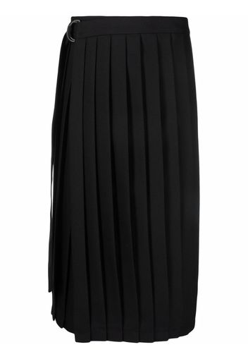 AMI Paris mid-length pleated skirt - Nero