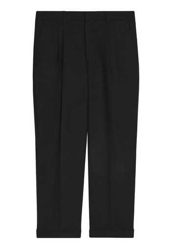 AMI Paris Carrot Fit Trousers With Hem And Pleats - Nero