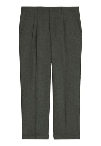 AMI Paris Carrot Fit Trousers With Hem And Pleats - Grigio