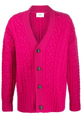 AMI Paris Cardigan con maniche a spalla bassa - Rosa