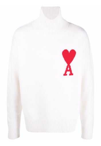 AMI Paris Maglione Ami de Coeur a collo alto - Bianco