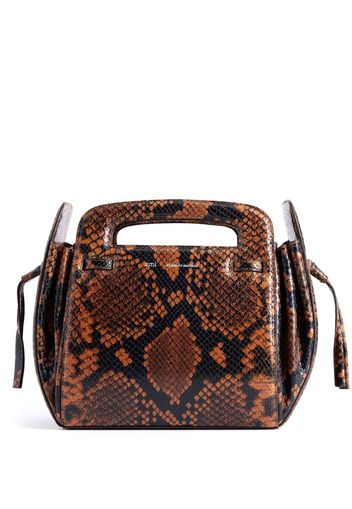 AMI Paris trapeze snakeskin-print tote bag - Marrone