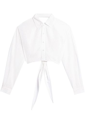 AMI Paris Camicia crop con nodo - Bianco