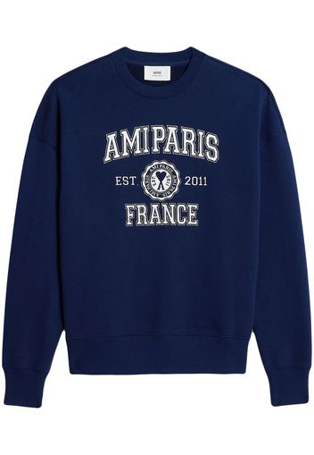 AMI Paris Felpa con ricamo - Blu