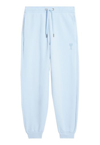 AMI Paris embroidered-logo cotton track pants - Blu