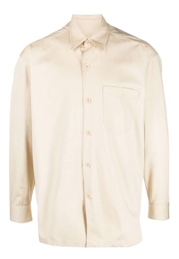 AMI Paris logo-print button-up shirt - Toni neutri