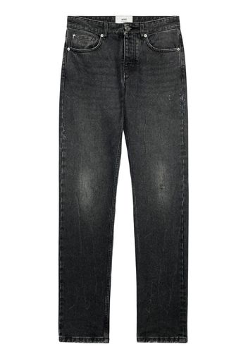 AMI Paris Jeans dritti con applicazione logo - Nero