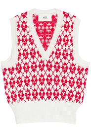 AMI Paris Ami de Coeur argyle vest - Rosso