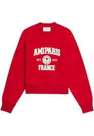 AMI Paris logo-print organic-cotton sweatshirt - Rosso