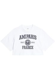 AMI Paris T-shirt crop con stampa - Bianco