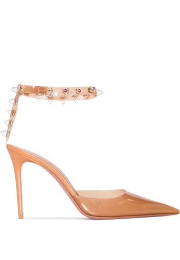 Amina Muaddi Julia 95mm glass PVC pumps - Marrone