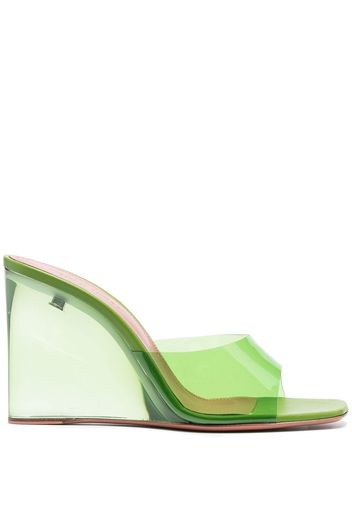 Amina Muaddi Pumps Lupita con zeppa 95mm - Verde