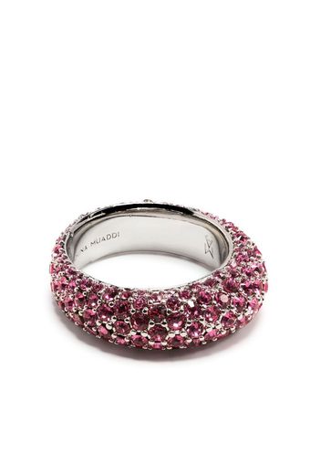 Amina Muaddi Cameron embellished ring - Argento