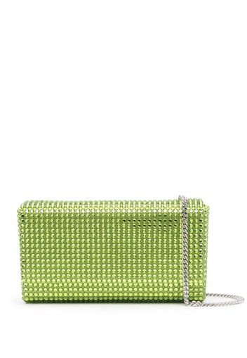 Amina Muaddi Clutch Paloma con cristalli - Verde