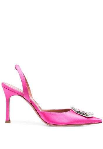 Amina Muaddi crystal-embellished pointed-toe pumps - Rosa