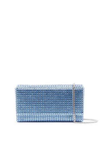 Amina Muaddi Paloma crystal-embellished clutch bag - Blu