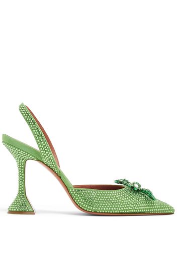 Amina Muaddi Rosie 95 crystal-embellished suede pumps - Verde