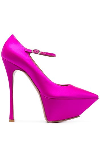 Amina Muaddi Angelica 150mm satin pumps - Rosa