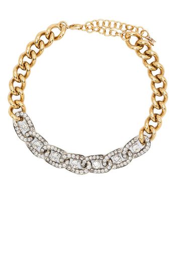 Amina Muaddi Choker con cristalli Matthew - Oro