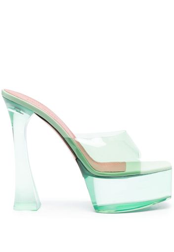 Amina Muaddi Dalida Glass 145mm platform sandals - Verde